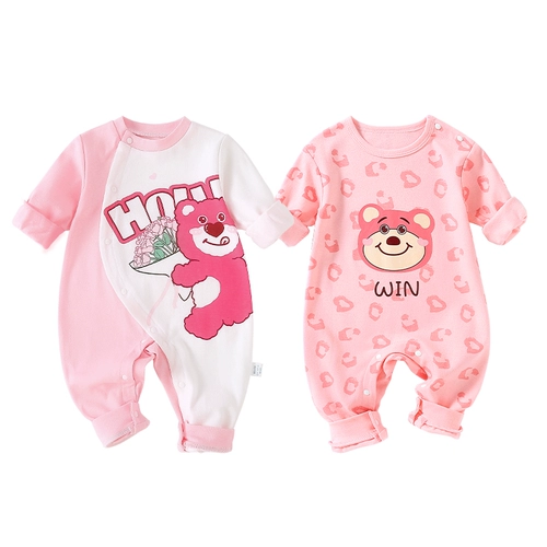 Детский мультяшный хлопковый осенний лонгслив для новорожденных для девочек для выхода на улицу