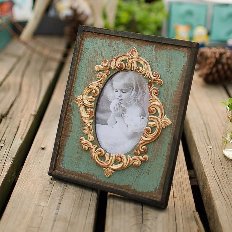 ntage Photo Frame HomW Decor Woodei Leeddnng Desktop Wa - 图0