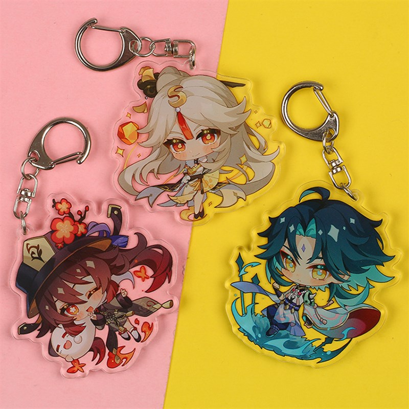 速发2021 Anime Keychain Genshin Impact Venti Hutao Zhongli D - 图2