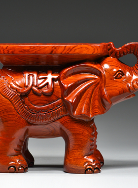 花梨实木雕大象凳k子摆件落地客厅换鞋凳家用门口玄关茶几凳装饰