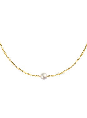 欧美ins冷淡风珍珠吊坠项链小众不掉色极简首N饰闺蜜项链钛钢18K