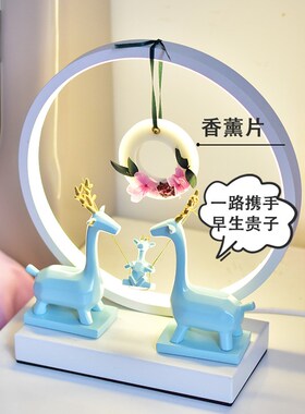 香薰结婚礼物送新人新娘高级感小众风台灯新婚订婚高档实用装饰品