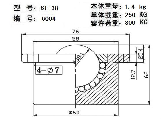 重载万向球SI-25方法兰万向轴承 SI-30/SI-38/SI-51/SI-60万向轮