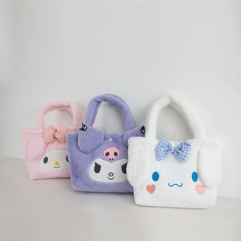 推荐Sanrio Plush Bag Kuromi Handbag My Melody Cinnamoroll St-图0