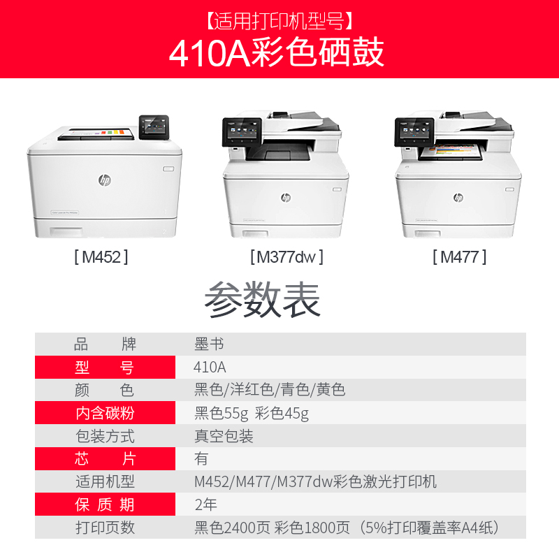 适用hf/惠普CF410 硒鼓 M477fdn粉盒AM452nw/dn墨A盒 M377dw墨粉 - 图3