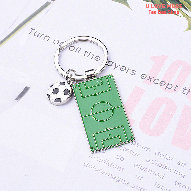 新品Men Football Field Soccer Key Chain Holder Playground Sp - 图1