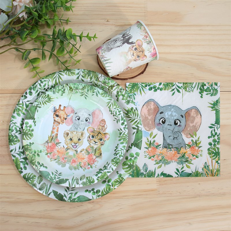 网红Jungle Animal Party Supplies Disposable Tableware Paper - 图3