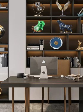 新中式树脂轻奢创意高档装饰柜茶室办公室书房日常乔迁送礼品摆件