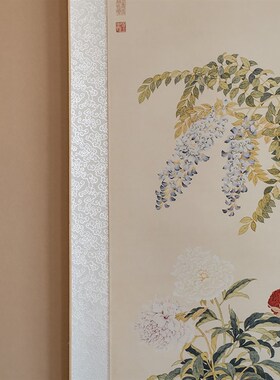 物几空间 紫藤 工笔画中古新中式书房茶室卷轴玄关挂画寓意乔迁礼