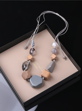 2021新款韩版夸张百搭毛v衣链项链女配饰搭配衣服挂件民族风装饰