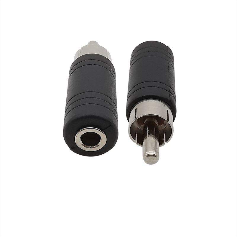 极速1/2Pcs 3.5mm Female to RCA Male Audio Mono Connector Con - 图1