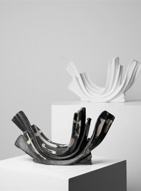 梵其新中式水f墨陶瓷摆件样板间复古摆设酒店民宿别墅展厅软装饰