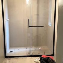 Custom One-Shaped Shower Partition Tempered Glass Bathroom Glass Door Dry Wetted R off toilet Push Ramen shower