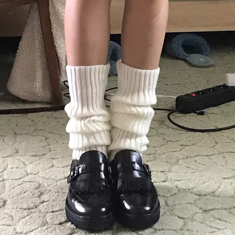 极速New Japanese Lolita Sweet Girl Leg Warmer Knit Socks Woo - 图0