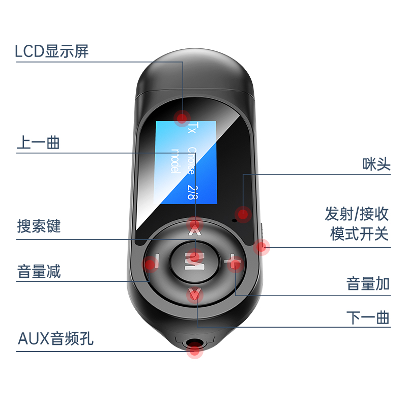 多合一蓝牙5.0USB蓝牙发射接收电视电脑车载通话音频蓝牙适配器