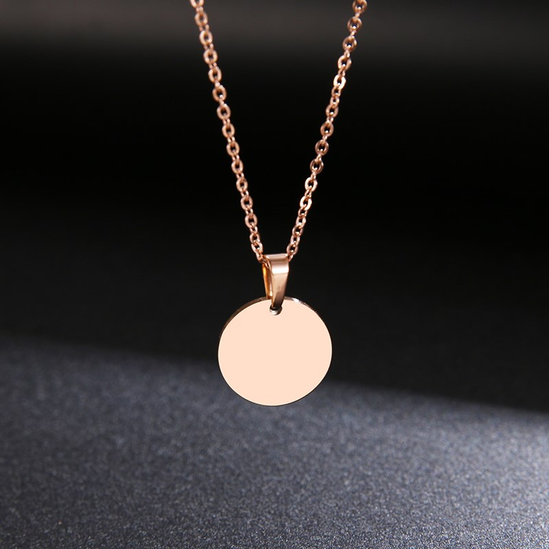 DOTIFICStainless Steel Necklace Round  ircle PendontX For Wa - 图0