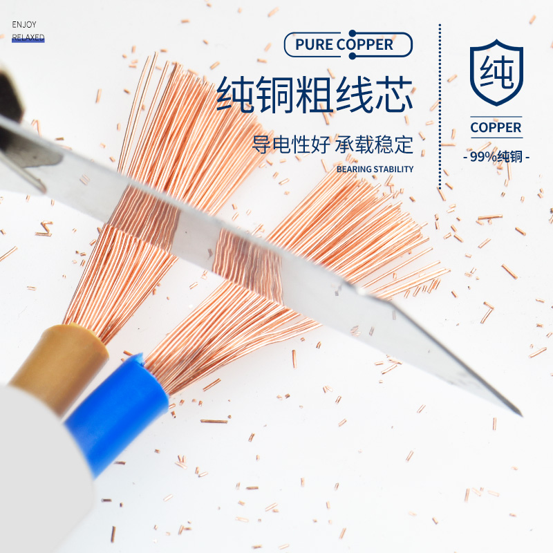 国标纯铜珠江电缆RVV2 3 4芯0.75 1 1.5 2.5平方白色电源护套电线