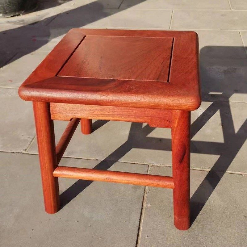 方凳子矮凳家用快餐凳中式红木榫卯整装全实木原木网红四方高脚凳,淘宝优惠券,粉丝福利购,淘宝优惠卷