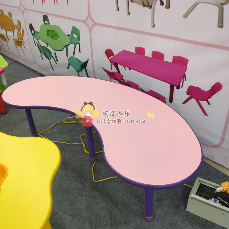儿童课桌幼儿园学k习桌画画绘画桌幼儿园桌椅儿童防火板升降月亮
