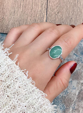 鸡油黄食指戒指女设计感复古简约民族风古典装饰戒指环开口可调节