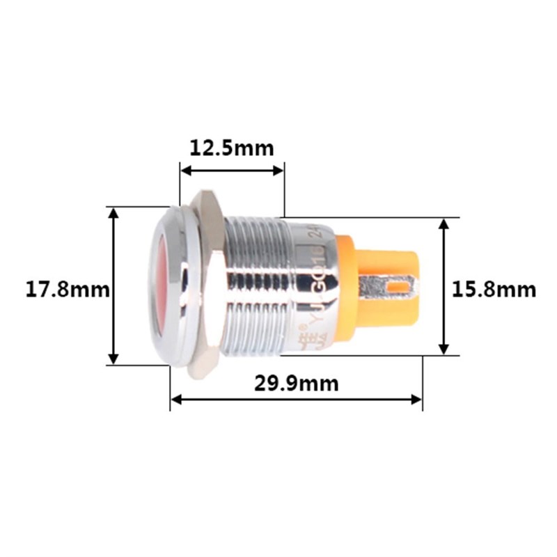 16mm Metal indicator light 12V 24V 110V 220v LED Pilot Panel - 图1