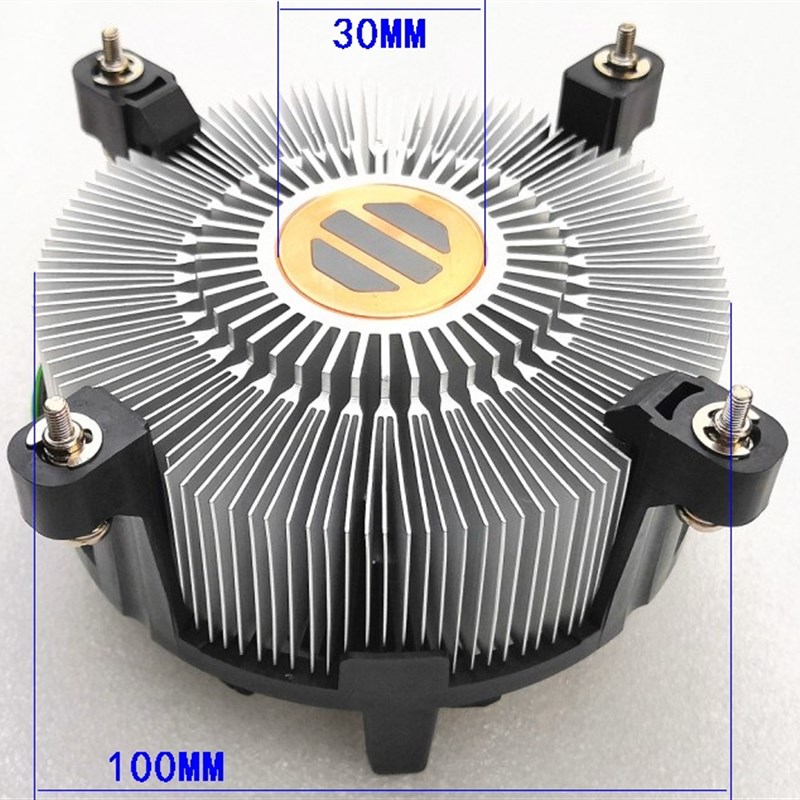 全新Intelg原装1366风扇散热器纯铜芯实铜柱散热器 4线温控静-图0