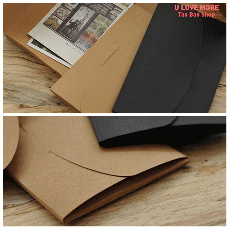 推荐10pcs Black Kraft Paper Cardboard Envelope Bag Wedding I - 图1