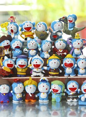 24款蓝胖子机器猫创意卡通手办公仔玩偶居家书桌办公桌迷你摆件