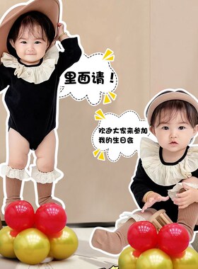 1VPK宝宝f周岁百日满月宴气球生日布置装饰迎宾牌指示kt板人形立