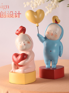 创意结婚礼物送新k人闺蜜高档新婚礼品情侣摆件一对客厅家居装饰