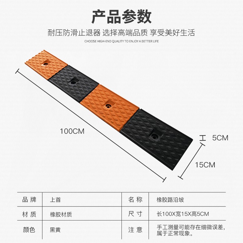 5cm高橡胶台阶垫斜坡垫马路牙子汽车门槛垫路沿坡上坡爬坡三角垫 - 图1