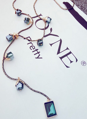 水晶挂件衣服装饰项链配饰女毛衣链2021年新款潮长款百Z搭秋冬小