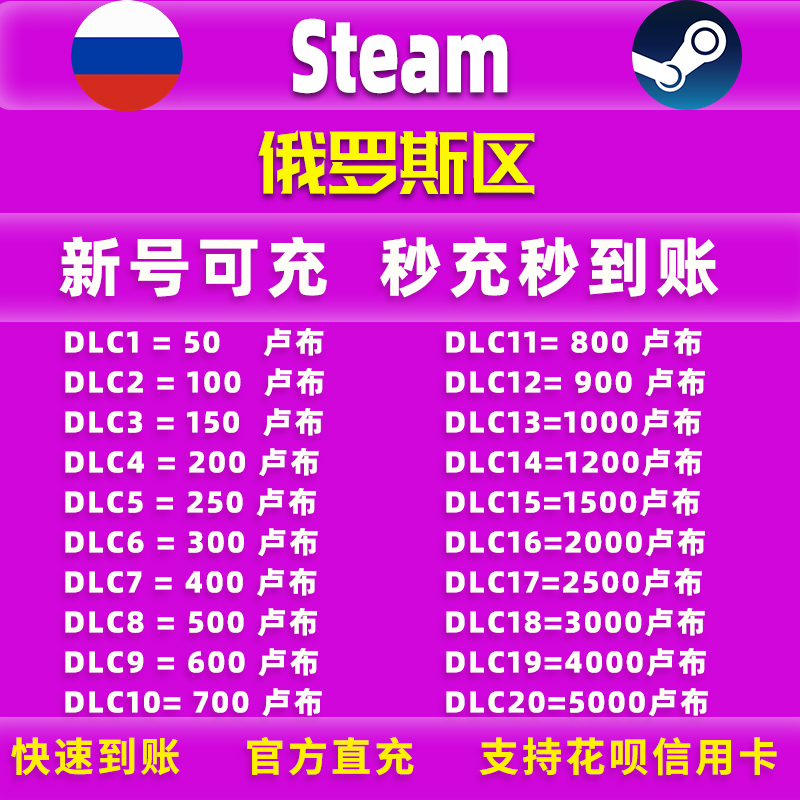 极速Steam俄罗斯卢布余额直充 非市场交易充值卡 俄区卢布钱包余 - 图0