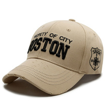 Male and female hat Han version Broken Hole Baseball Cap Tide 100 Hitch Embroidered Duck Tongue Cap Sunscreen Sun Hat With Little Sun Hat