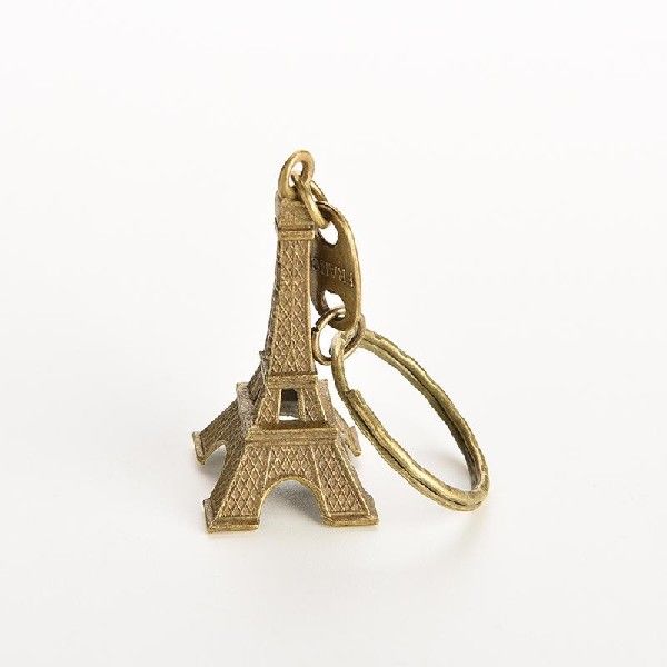 网红2 Pcs Retro Bronze Eiffel Tower Keychain  Paris Tour - 图1