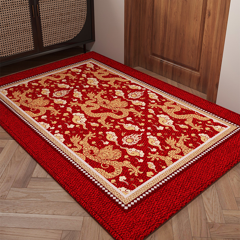 龙年喜庆红色入户门地垫玄关大门进门脚垫除尘耐脏门垫可裁剪地毯,淘宝优惠券,粉丝福利购,淘宝优惠卷