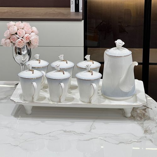 2024新款高档骨瓷茶具套装轻奢水杯茶壶茶杯家用客厅乔迁结婚送人 - 图3