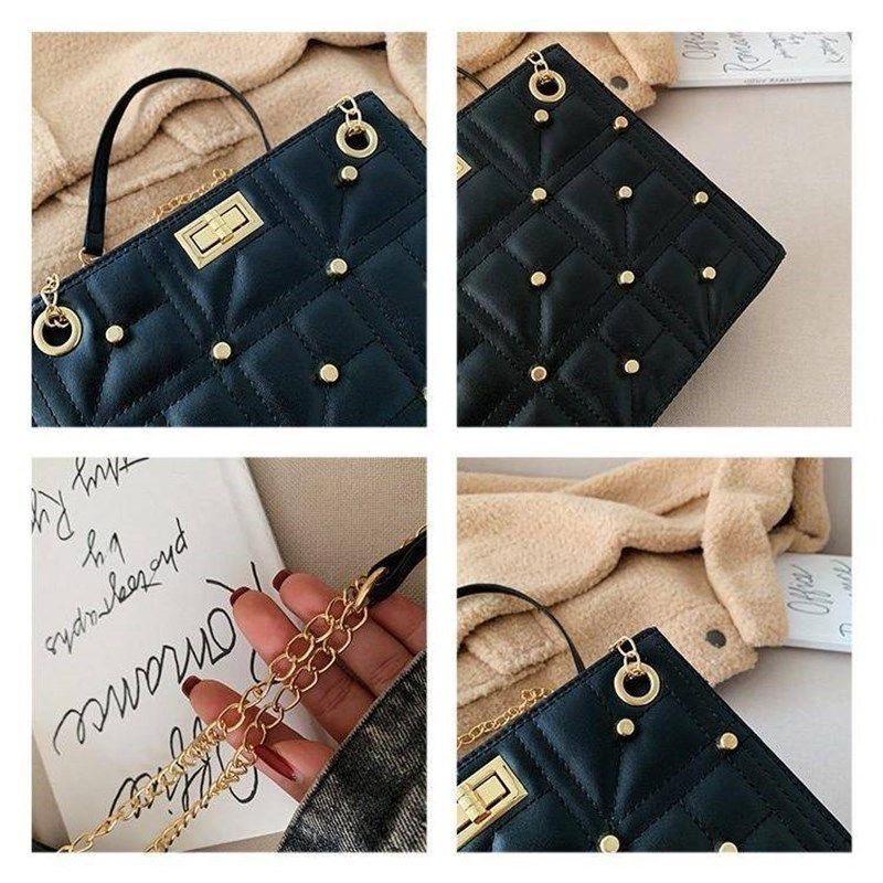 单肩包女大包包2021新款潮韩版斜挎包铆钉链条包大容量转锁包,淘宝优惠券,粉丝福利购,淘宝优惠卷