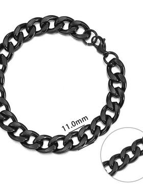 小众高货Men's Chain Bracelet Stainless Stel Curb Cuban Link
