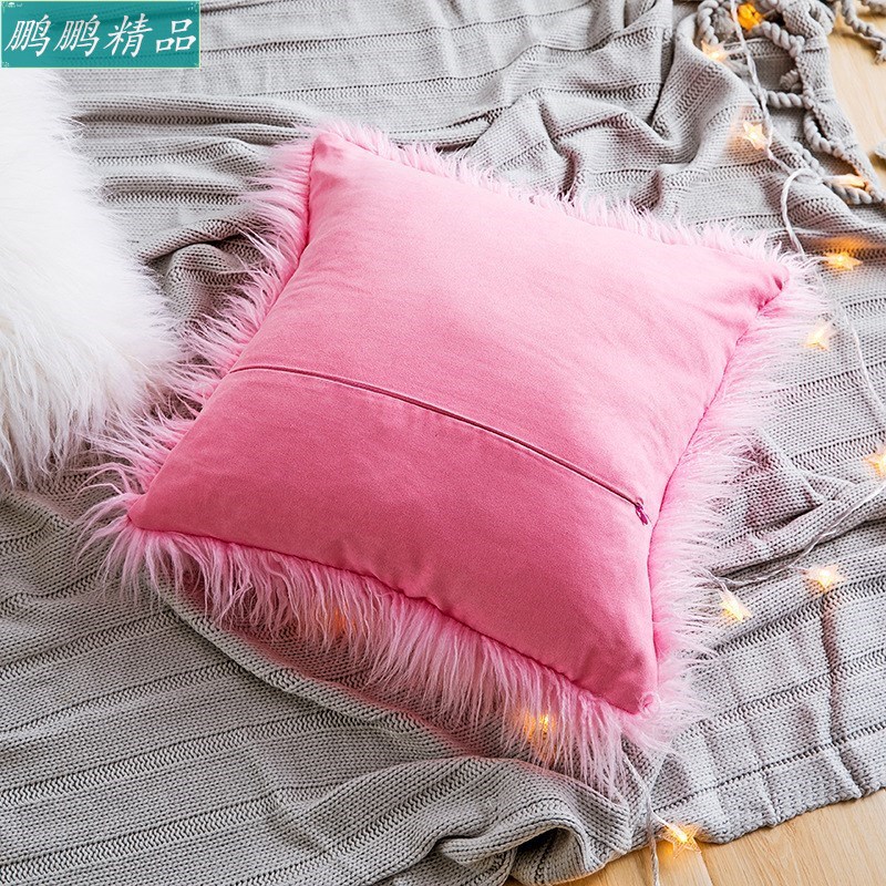 极速Sweet web celebrity plush pillow case sofa cushion pill-图1