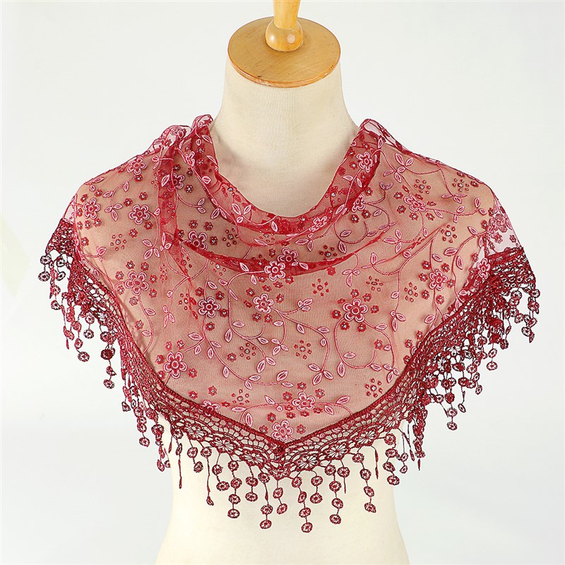 推荐Spring and autumn floral lace Korean version triangular - 图2