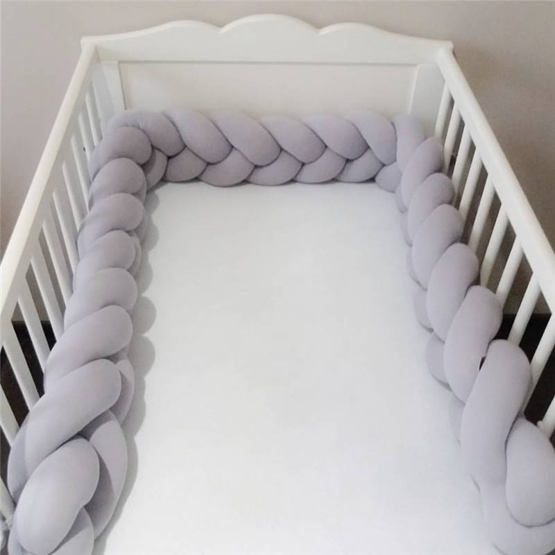 极速Baby Bed Bumper Handmade Knotted Braid Baby Crib Protect - 图0