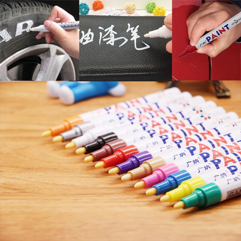 12 Colors Paint Marker Pen Waterproof Car Tyre Tire Paint Pe-图1