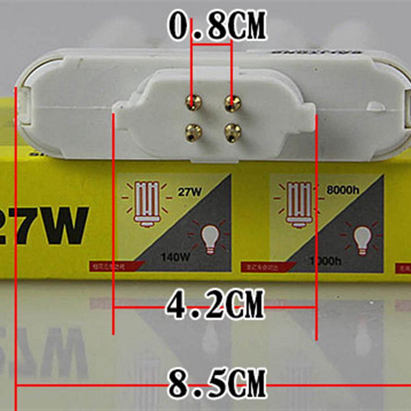 速发4U排管YDW27w白光三基色护眼灯管四排管方四针萤光灯管 双H管 - 图1