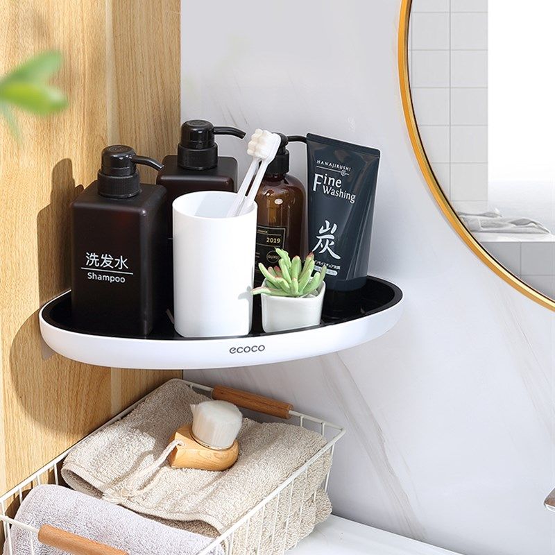 卫生间置物架壁挂式浴室厕所收纳免打孔洗漱台三角洗澡间墙上神器,淘宝优惠券,粉丝福利购,淘宝优惠卷