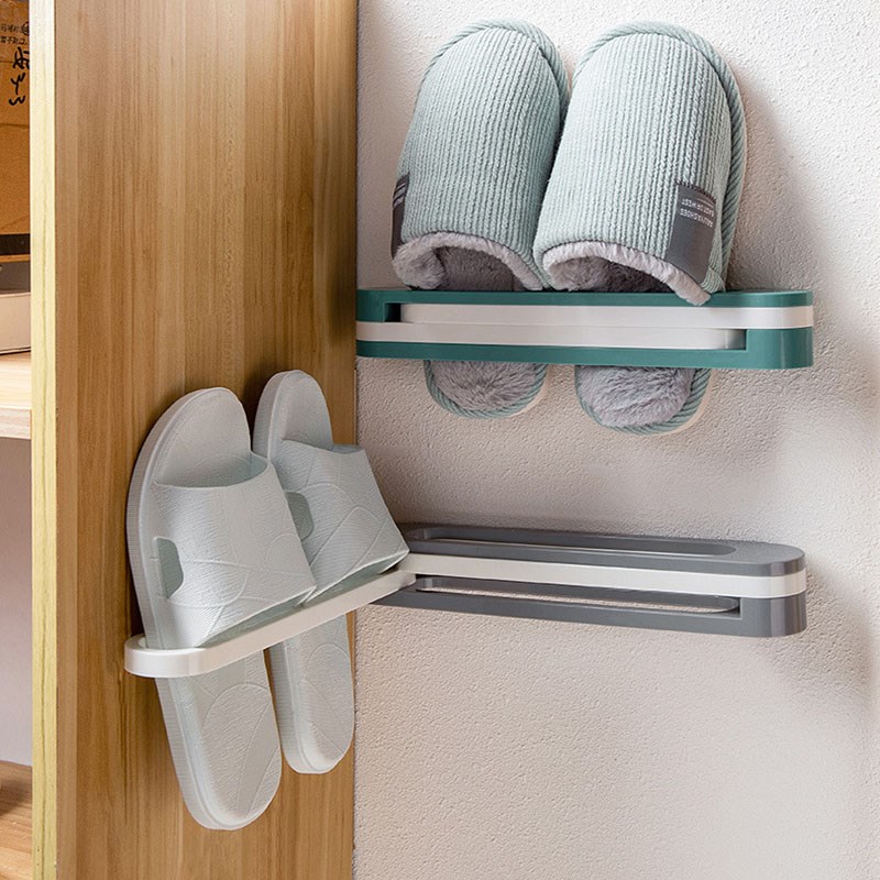 Shelf-Holder Drain-Rack Bathroom-Organizer Fold-Shoes Wall W - 图1