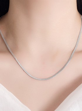 欧美ins跨境新款光面小刀片蛇骨项链 简约高O级感锁骨链女直销