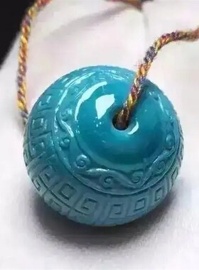 湖北十堰绿松石h高瓷高蓝网花玉化料吊坠雕刻件手串手链DIY设计10