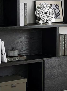 简约样板房售楼部书房书柜书桌电视柜家居装饰品摆件机械抽象时钟