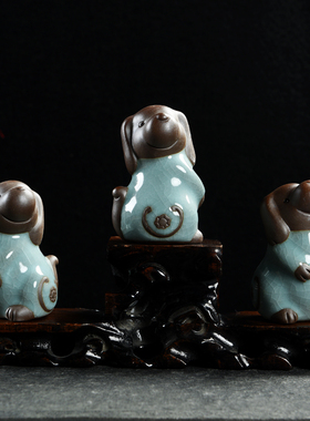 陶瓷十二生肖狗摆件客厅酒柜电视柜家居J装饰品招财狗旺财狗工艺